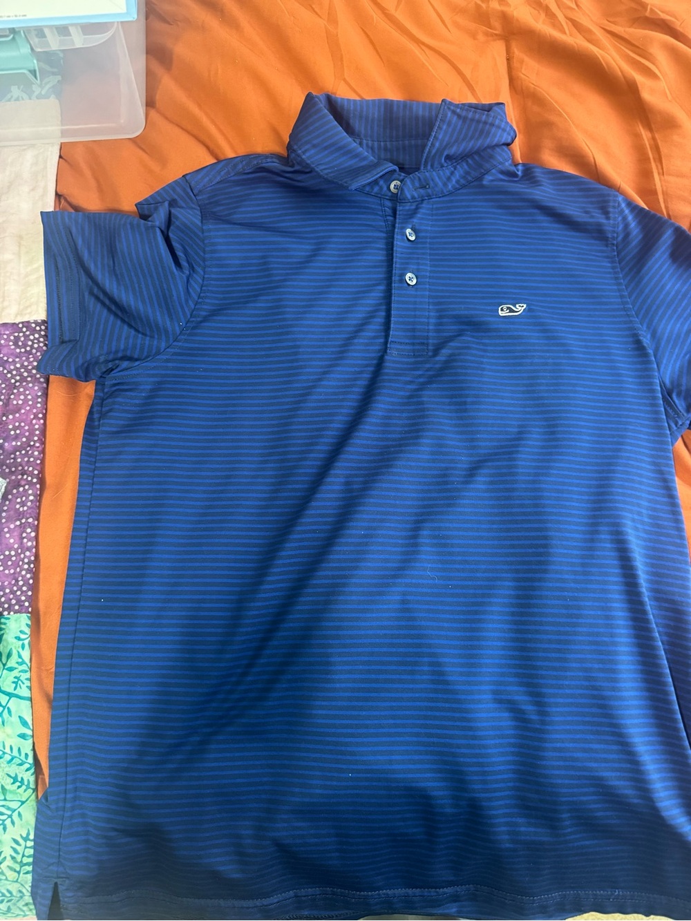 Vineyard Vines Blue Striped Performance Polo